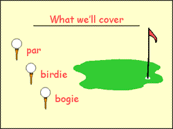 Sample good blueprint slide for golf presentation