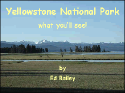 Cover slide for presentation on Yellowstone National Park