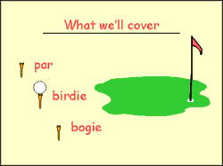 Sample good moving blueprint slide for presentation on golf
