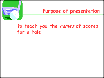 Sample presentation: purpose slide